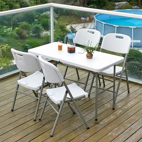 6FT White Portable Plastic Folding Table I2602
