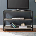 Industrial Media Console Table with Storage Bookcase N513