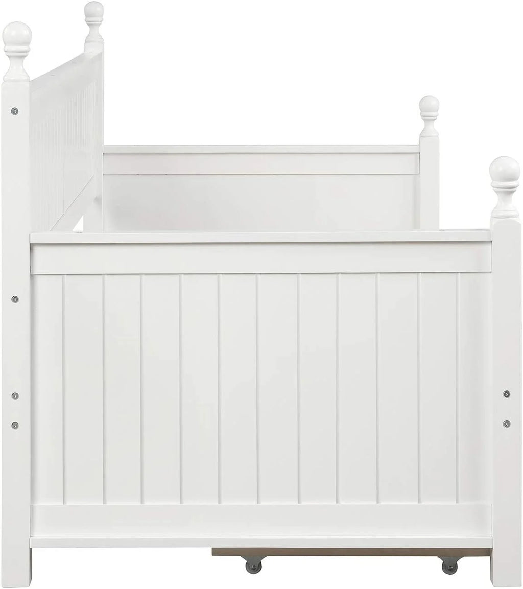 White Wood Daybed with Drawers B904