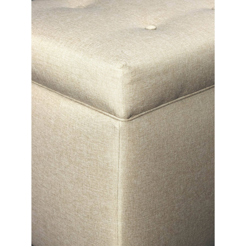 Light Tan 8 Button Tufted Storage Trunk Bench P9204