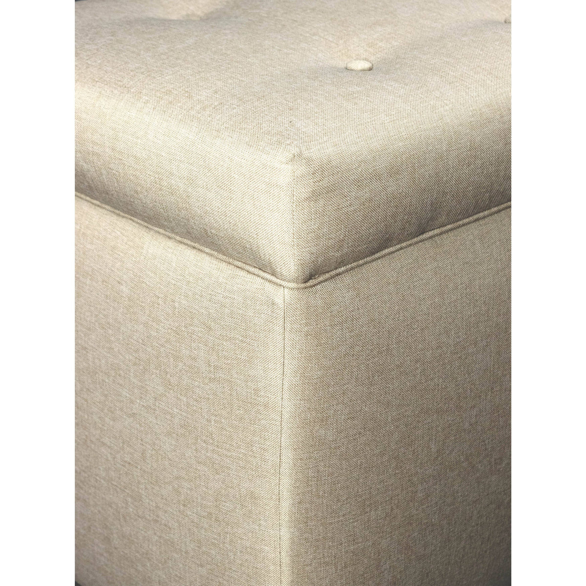 Light Tan 8 Button Tufted Storage Trunk Bench P9204