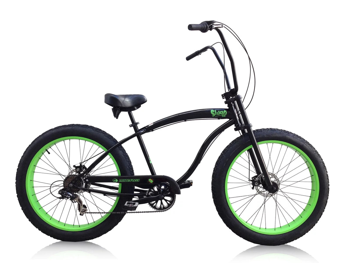 26 Beach Cruiser Three Piece Crank Alloy Neon Green Rims Black Tire 26 X 4.0 A5930