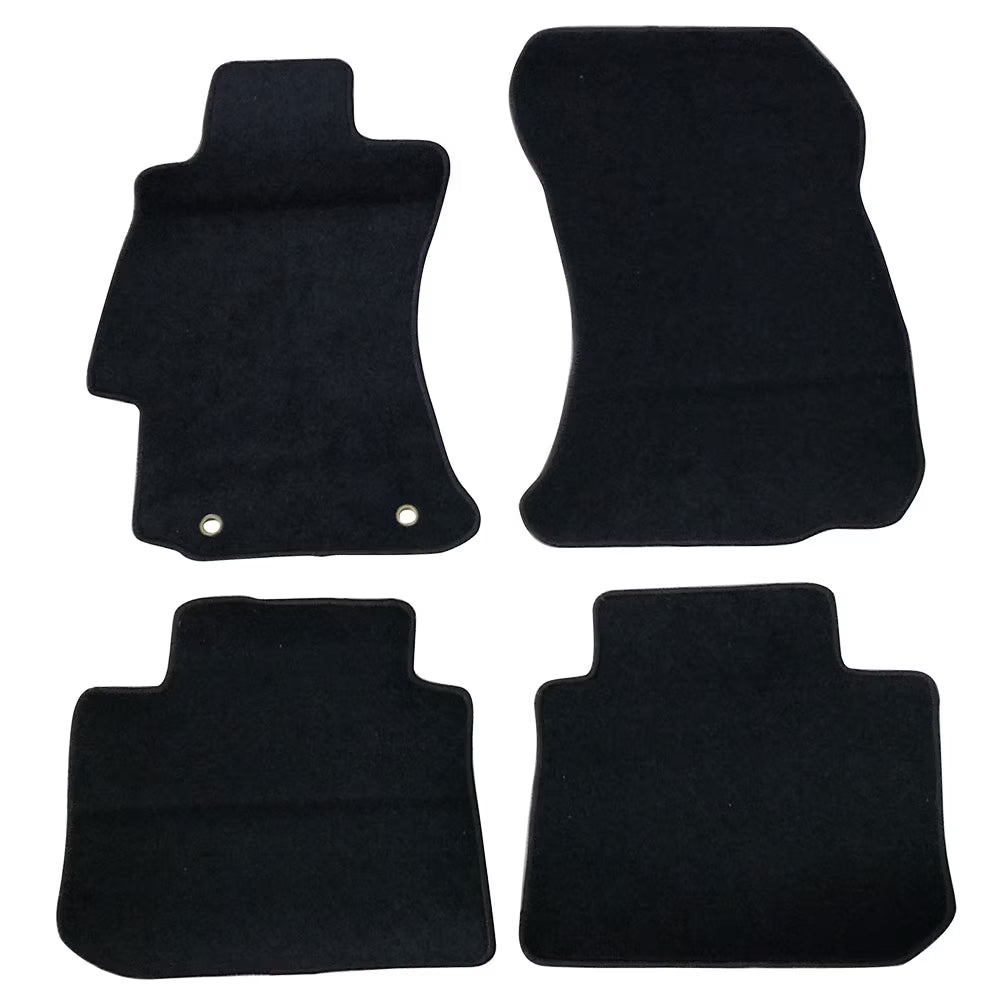 Black Nylon Carpet Car Floor Mats Front Rear 4pcs Y253901