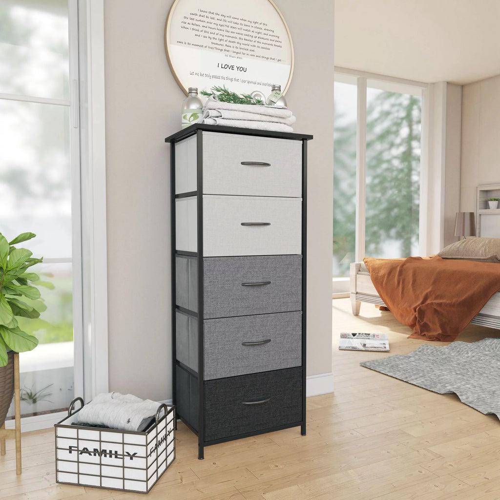 Beige 5-Drawer Vertical Storage Dresser O660
