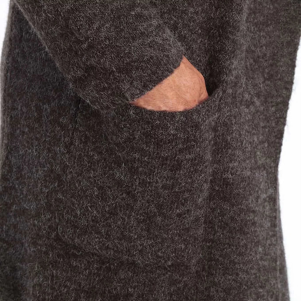 Gray Soft Drape Collar Sweater Coat W618
