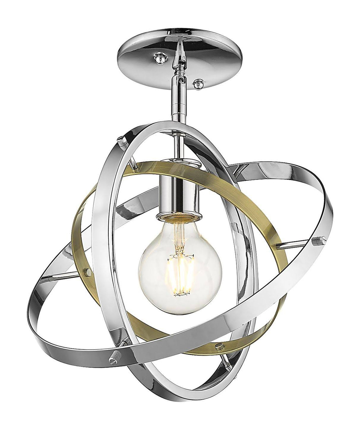 Chrome Semi-Flush Mount Light F155