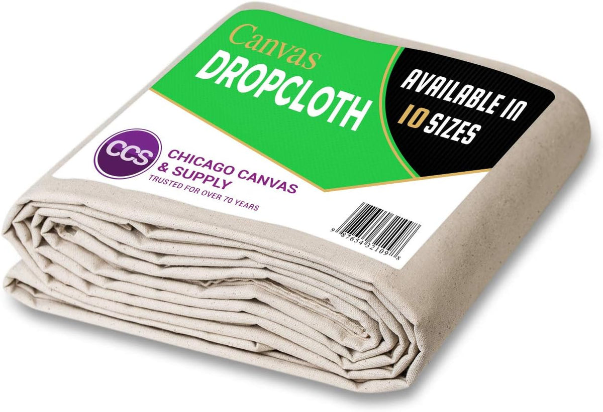 10 oz Canvas Cotton Drop Cloth 12 by 12 feet Natural Pack of 2 F30850