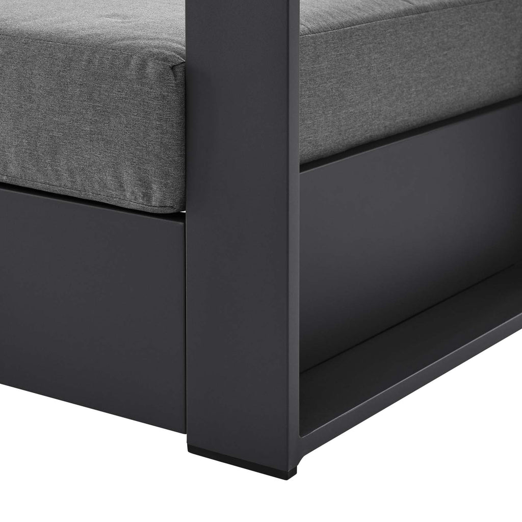 Powder-Coated Aluminum Armchair in Gray Charcoal U562