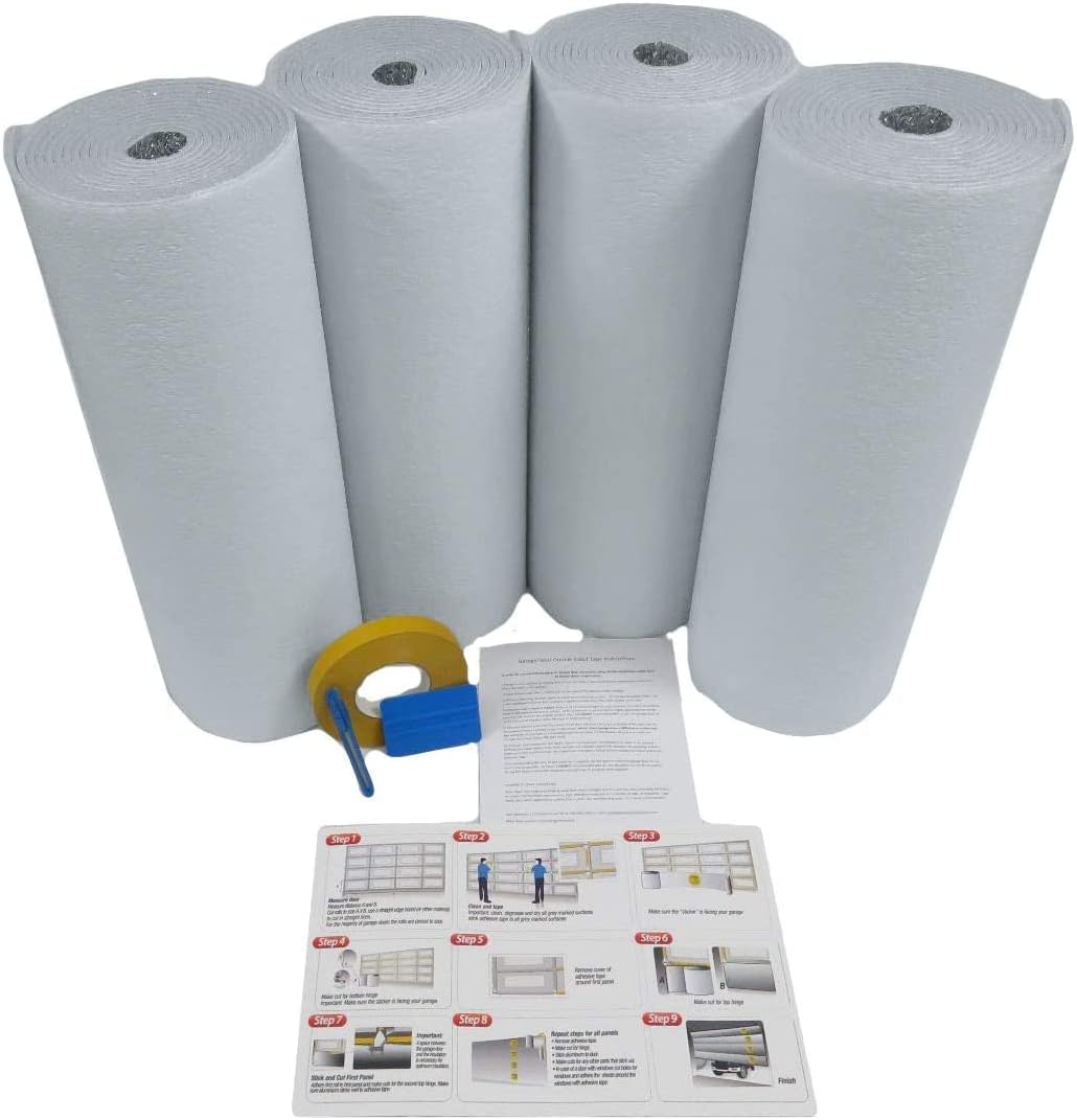 White Reflective Foam Core 2 Car Garage Door Insulation Kit 18FT x 8FT B331952