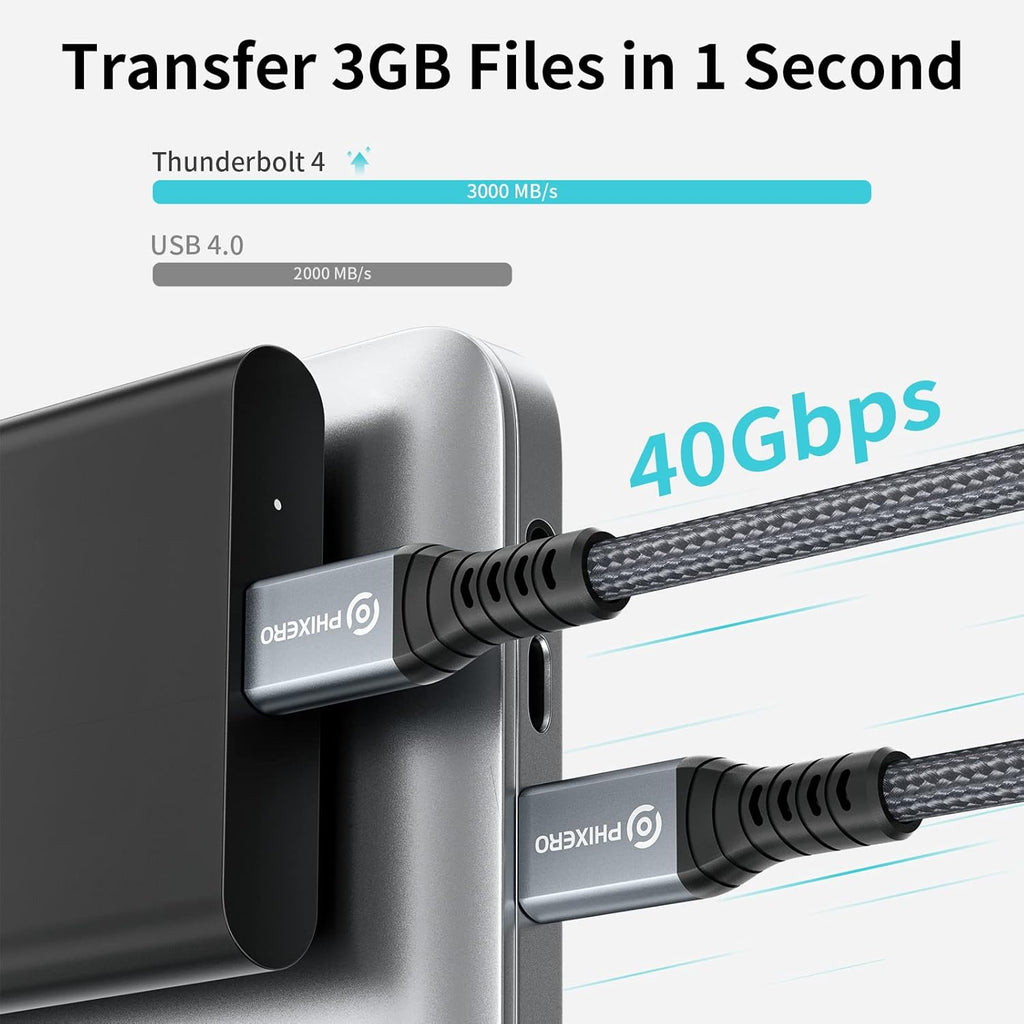Thunderbolt 4 Full-Featured Cable, 2 Meter (6.6 ft), 40Gbps, 100W, 8K@60Hz, Pack of 2 O275