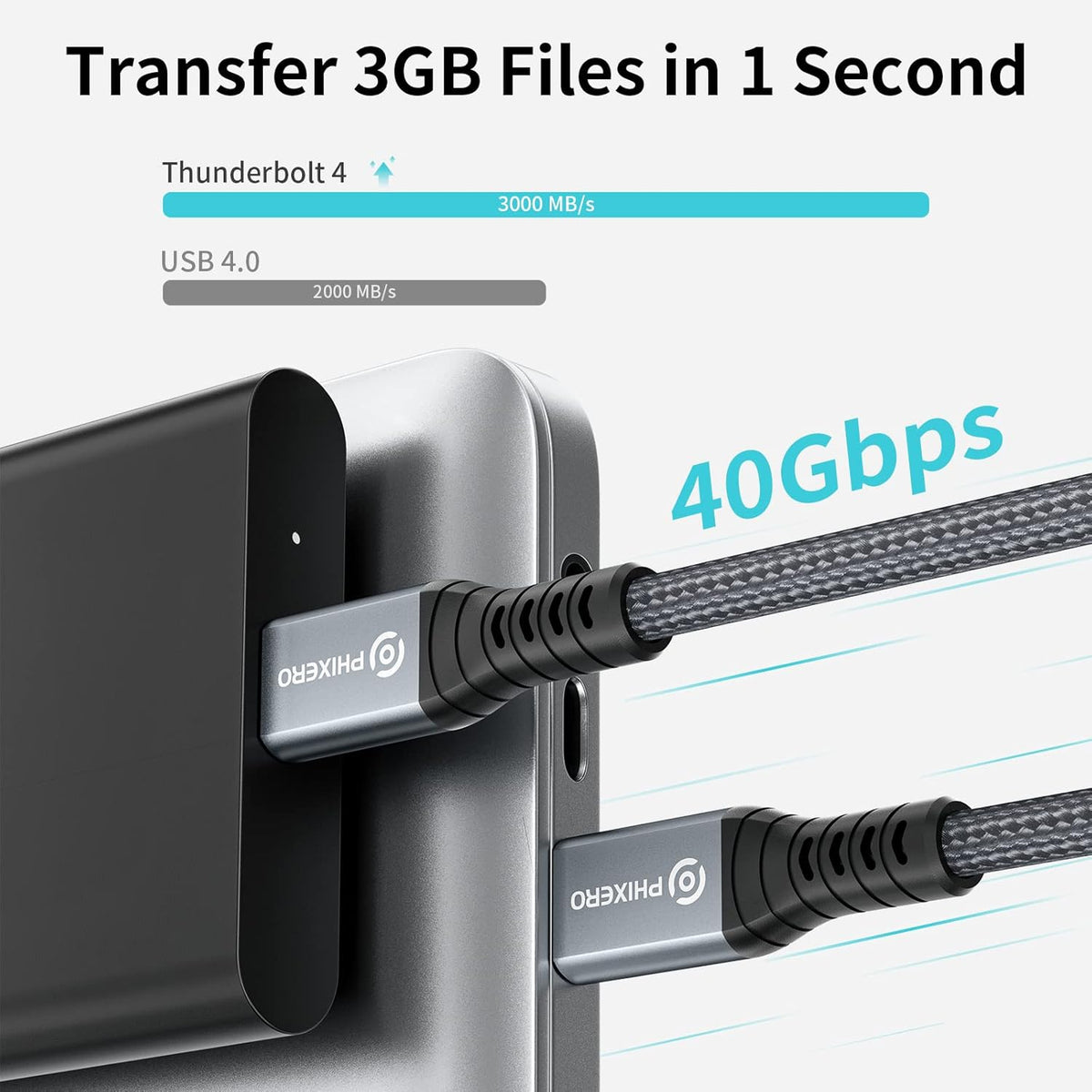 Thunderbolt 4 Full-Featured Cable, 2 Meter (6.6 ft), 40Gbps, 100W, 8K@60Hz, Pack of 2 O275