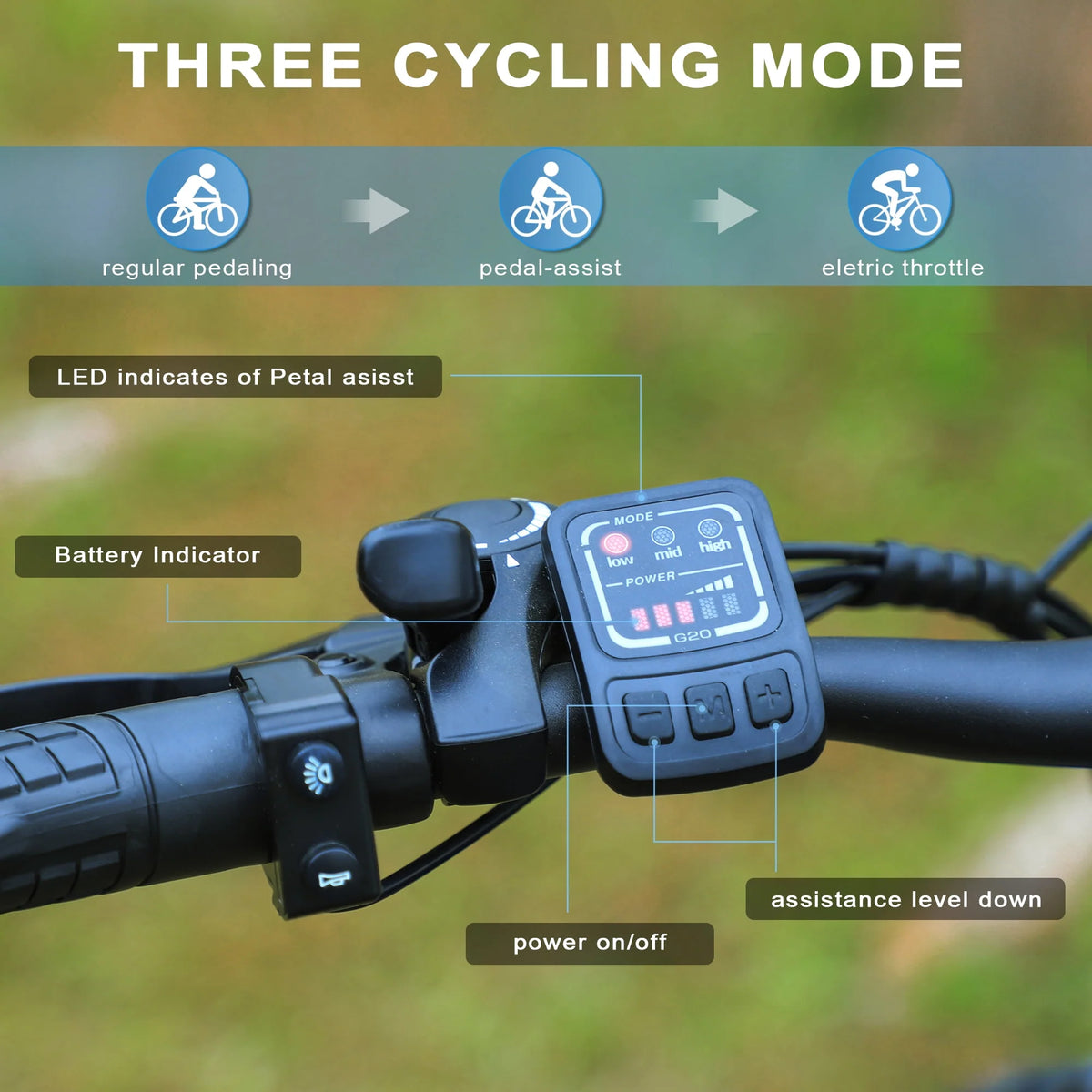 Electric Mountain Bike 350W 21 Speed Black I637256