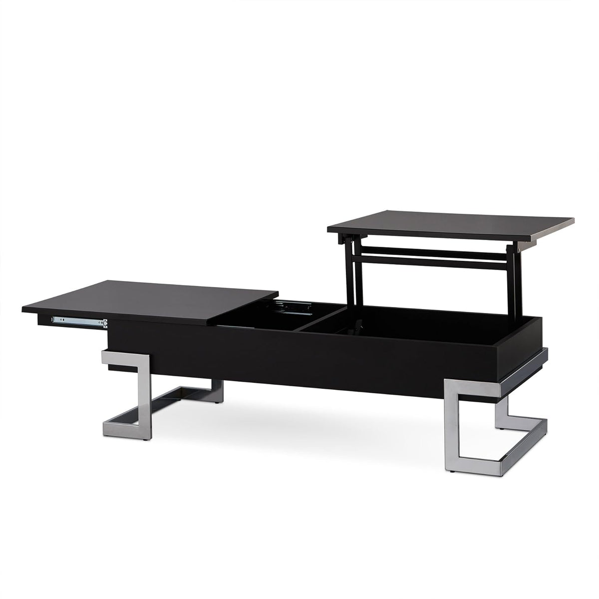 Black and Chrome Lift Top Coffee Table P66073