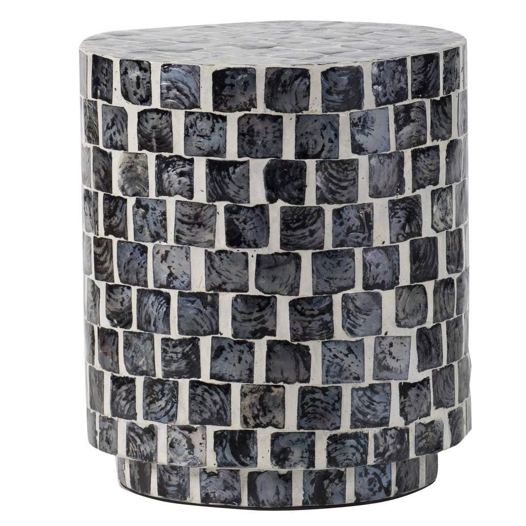 Black White Capiz Stool G43419