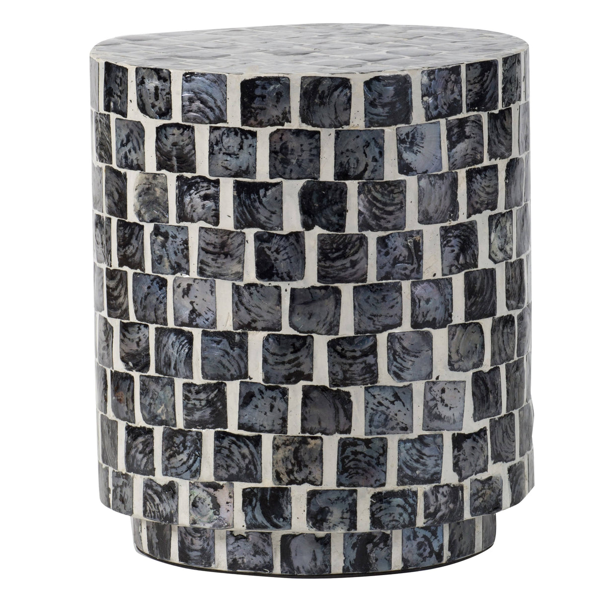 Black White Capiz Stool G43419