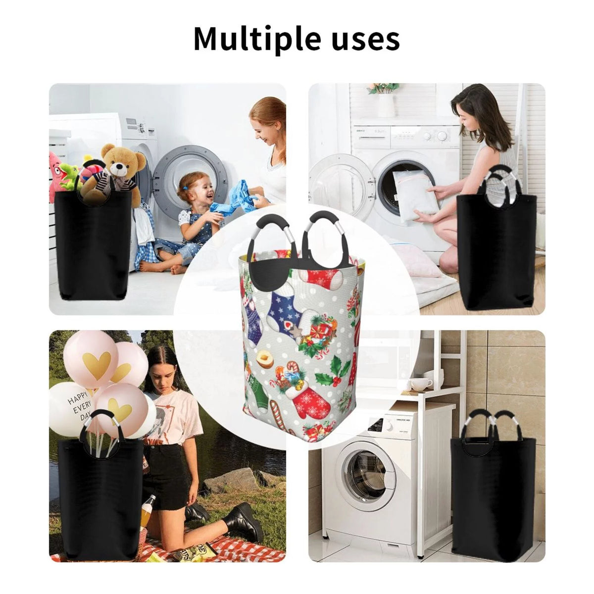 Collapsible Laundry Basket Hamper 50L N72544