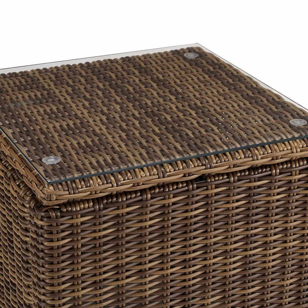 Brown Wicker Rattan Patio End Table C904578