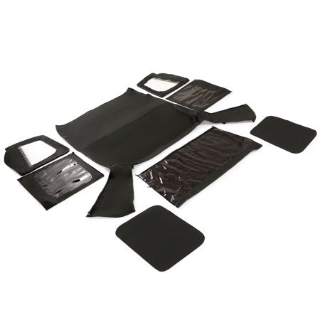 Convertible Soft Top Sailcloth for 1987-1995 Jeep Wrangler YJ Black 2 Door T141
