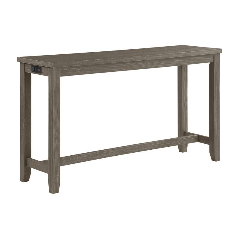 Wire-Brushed Gray Wood Counter Height Table S6964
