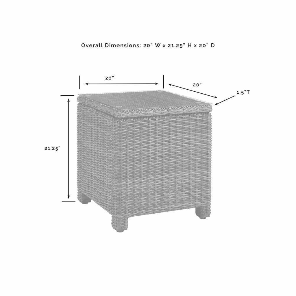 Brown Wicker Rattan Patio End Table C904578