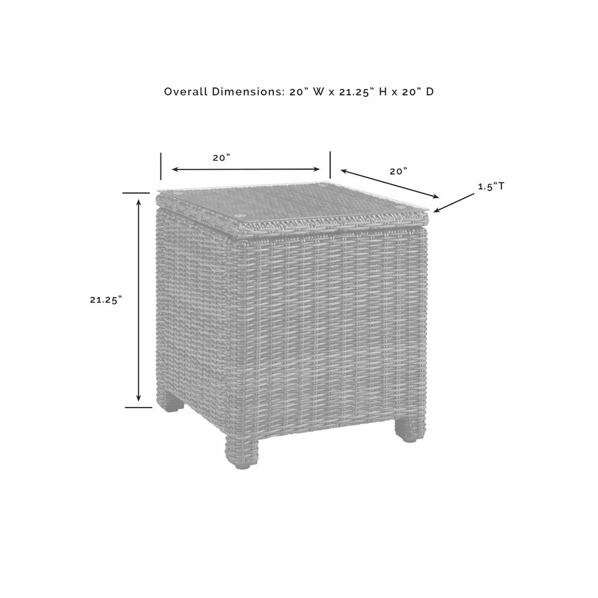 Brown Wicker Rattan Patio End Table C904578