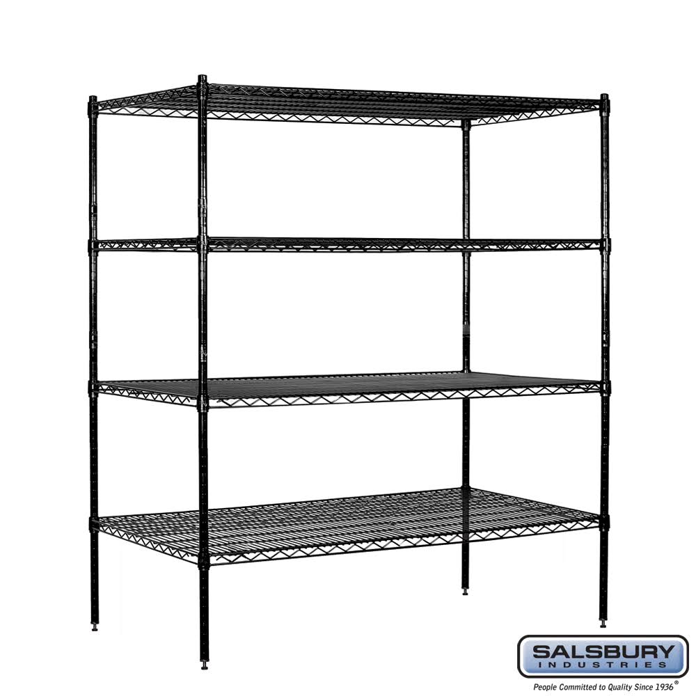 Black Wire 4 Shelf Shelving Unit T84523