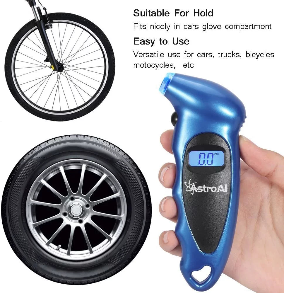 Tire Pressure Gauge, Digital Tester, Blue, 0-150 PSI F8883
