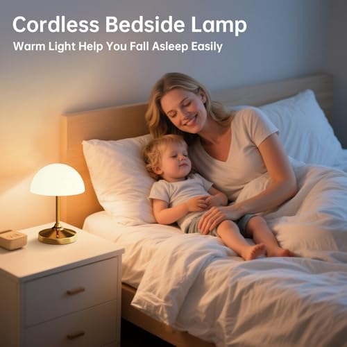 Mushroom Table Lamp Waterproof Cordless Rechargeable LED Night Light X97134