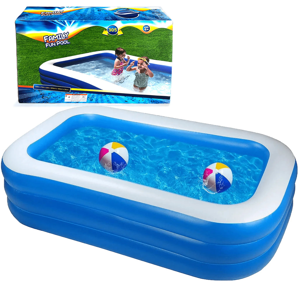 Inflatable Kiddie Pool 71 x 51 x 24 Rectangle Swimming Pool L870656