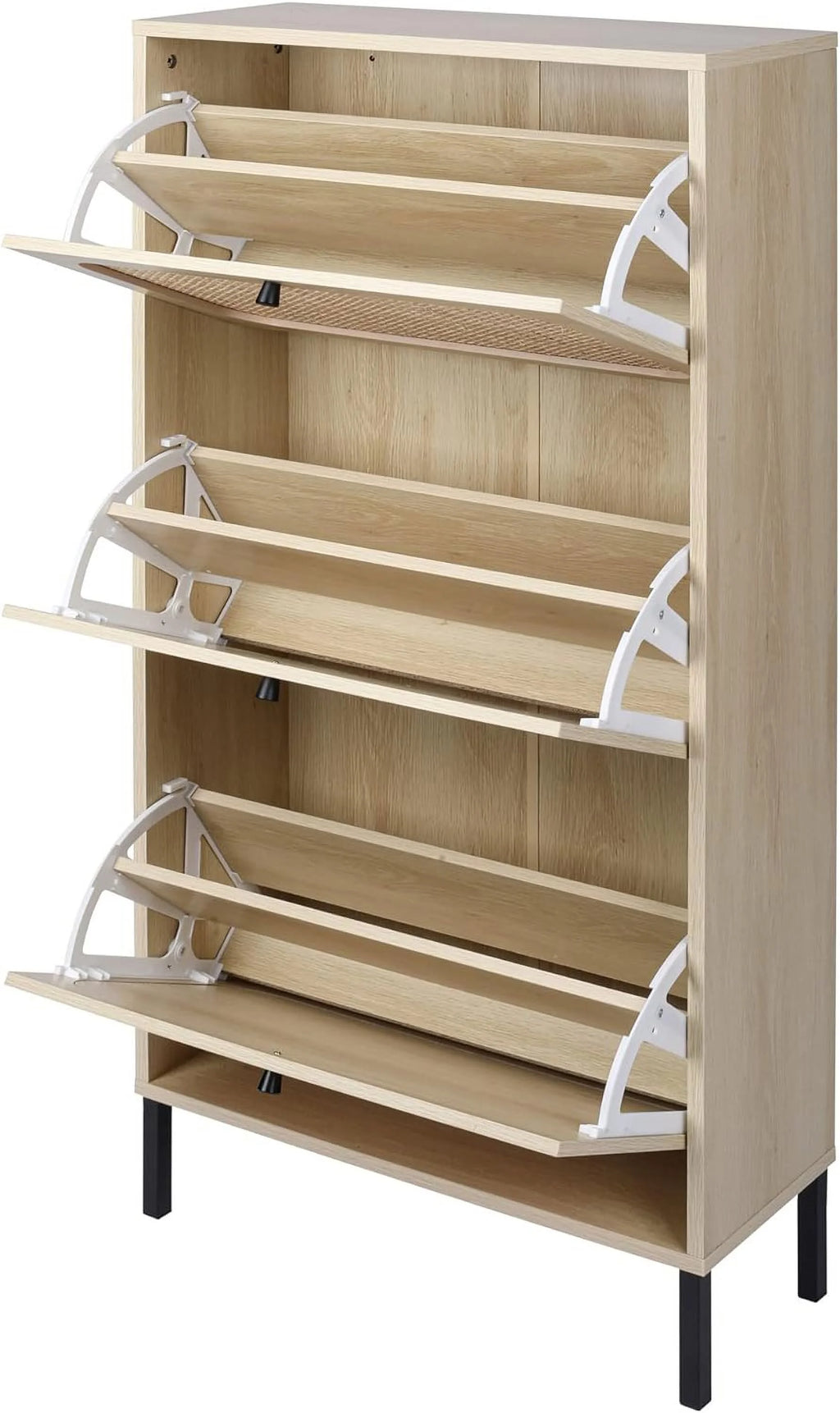 Rattan Shoe Cabinet with 3 Flip Drawers H346