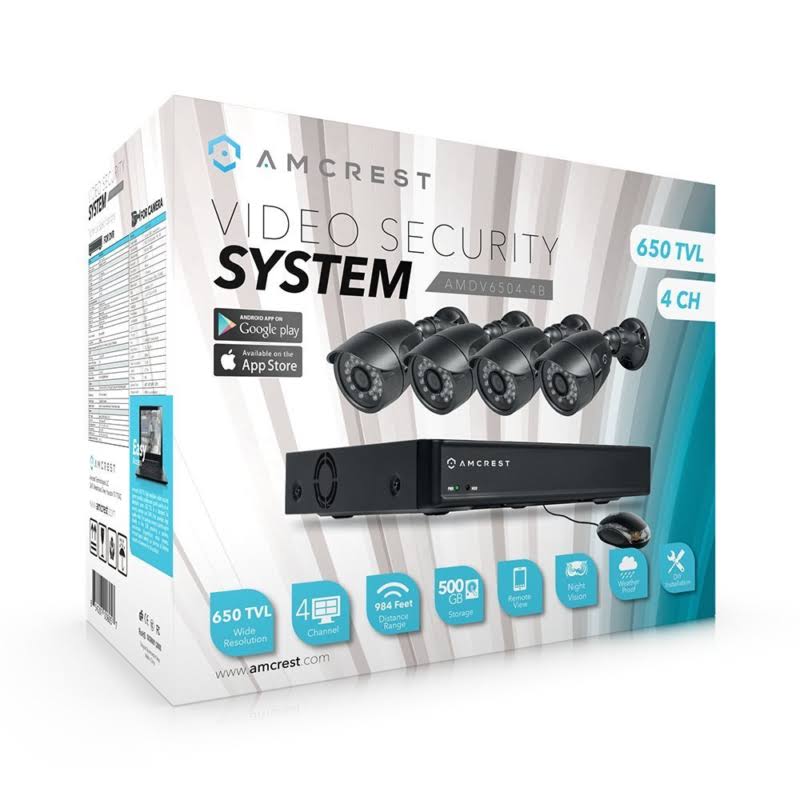 4-Channel 650TVL DVR Security System with 4 Weatherproof Bullet Cameras G958743