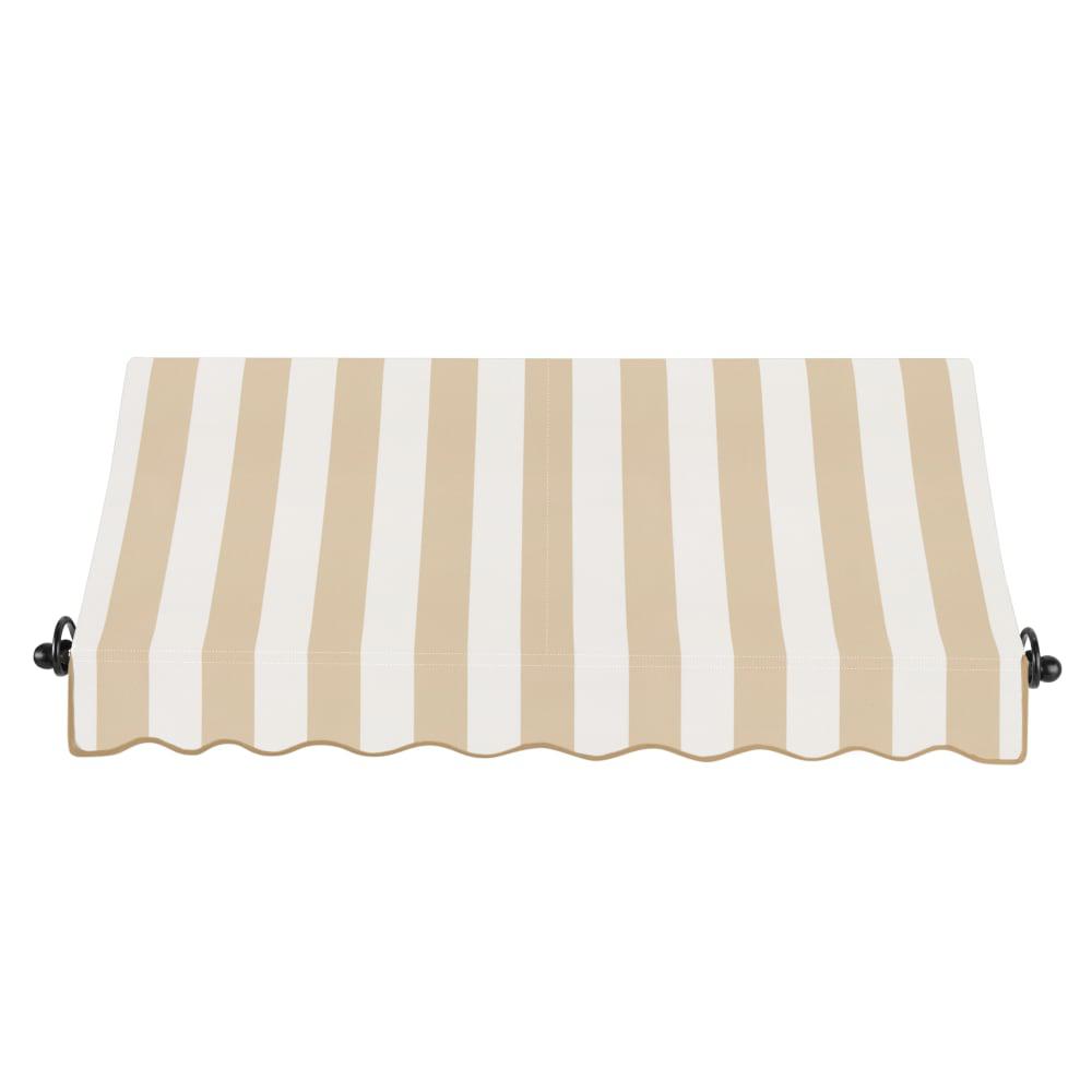 8.375 ft Fixed Awning Acrylic Fabric, Linen/White Stripe U1622