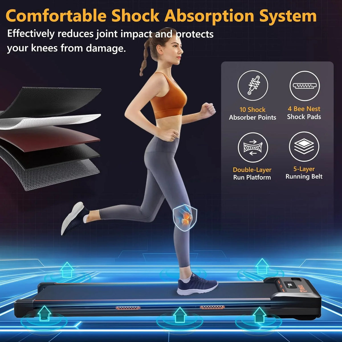 Under Desk Treadmill 2 in 1 Black U2750