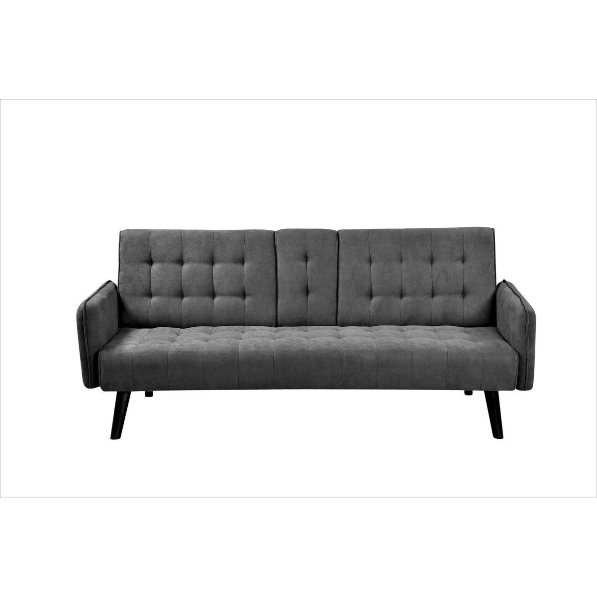 Grey Tufted Upholstered Futon Sleeper C46518