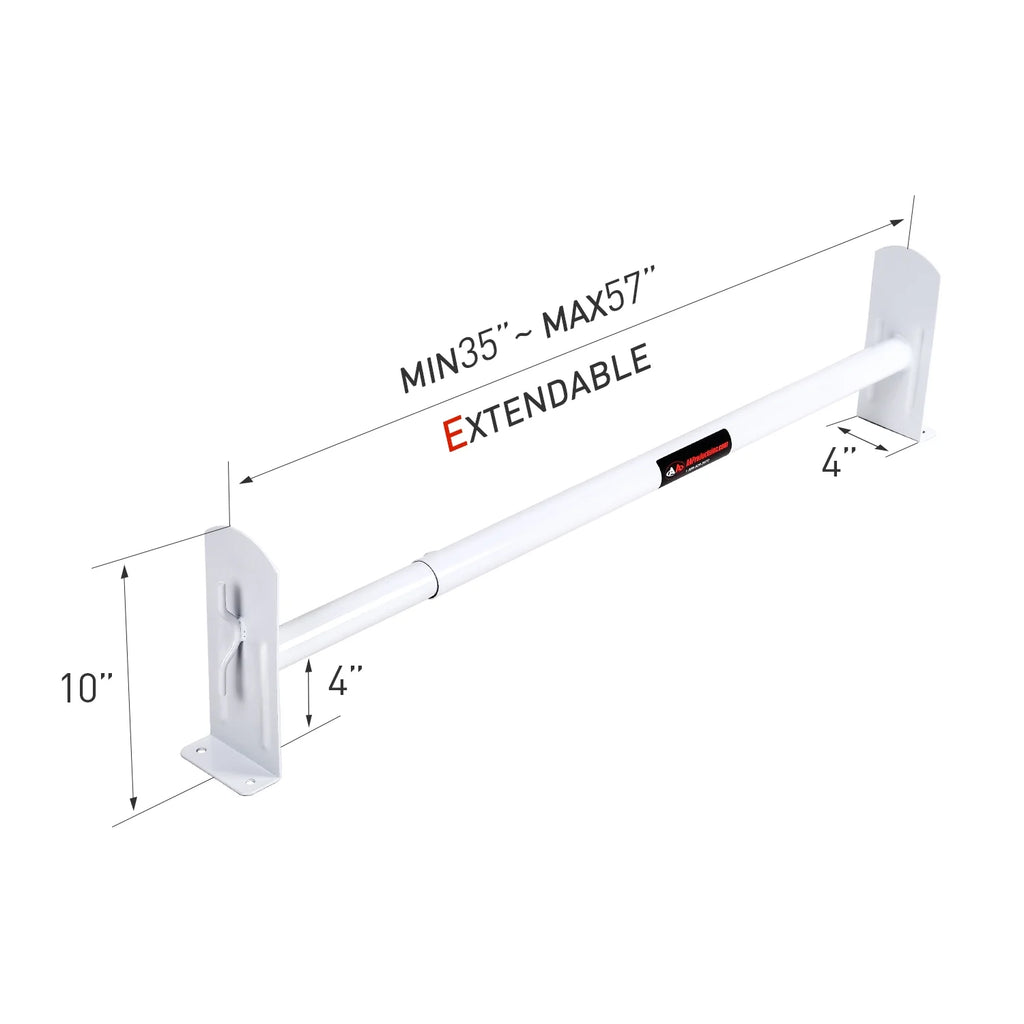 Matte White Adjustable Steel Cross Bars Pickup Truck Cap Rack System Y297183
