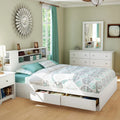 Queen Bed with Drawers and Bookcase Headboard Set S618078