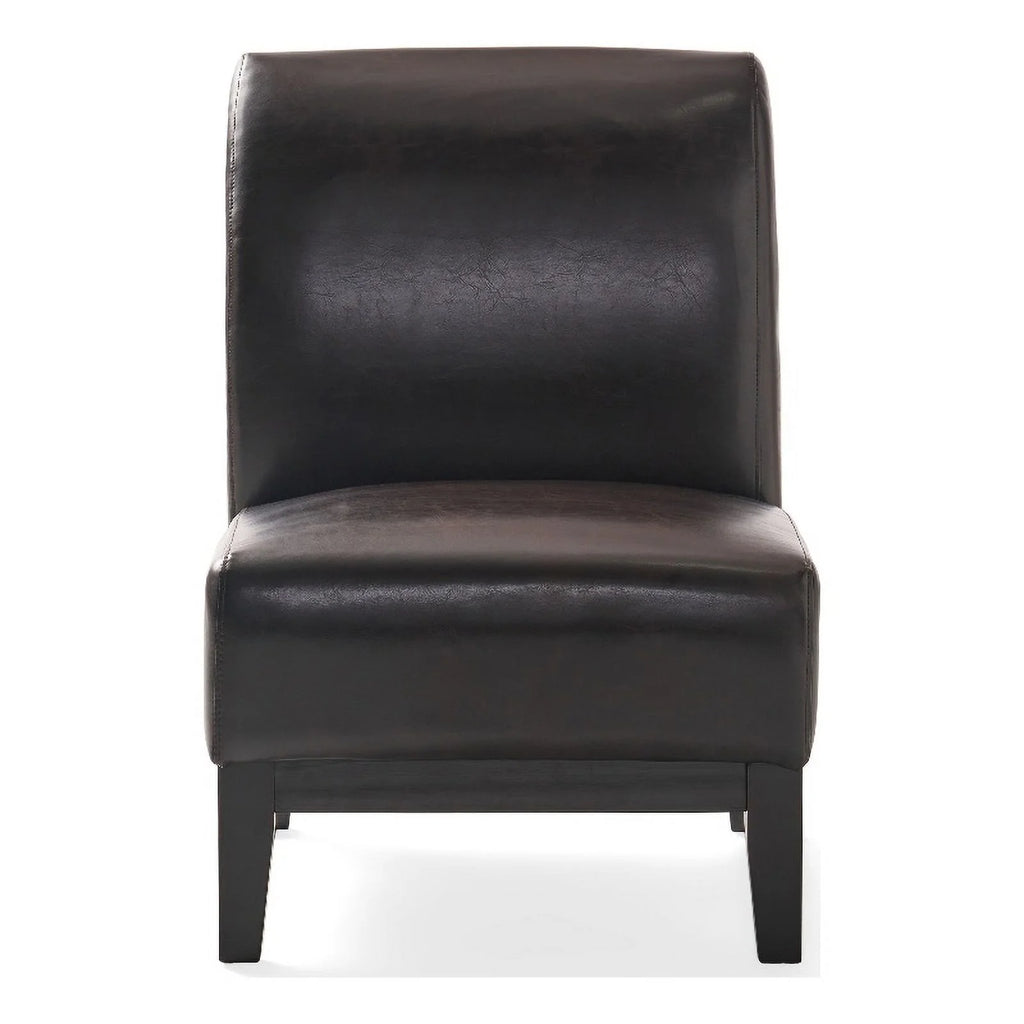 Brown Leather Slipper Chair F63619