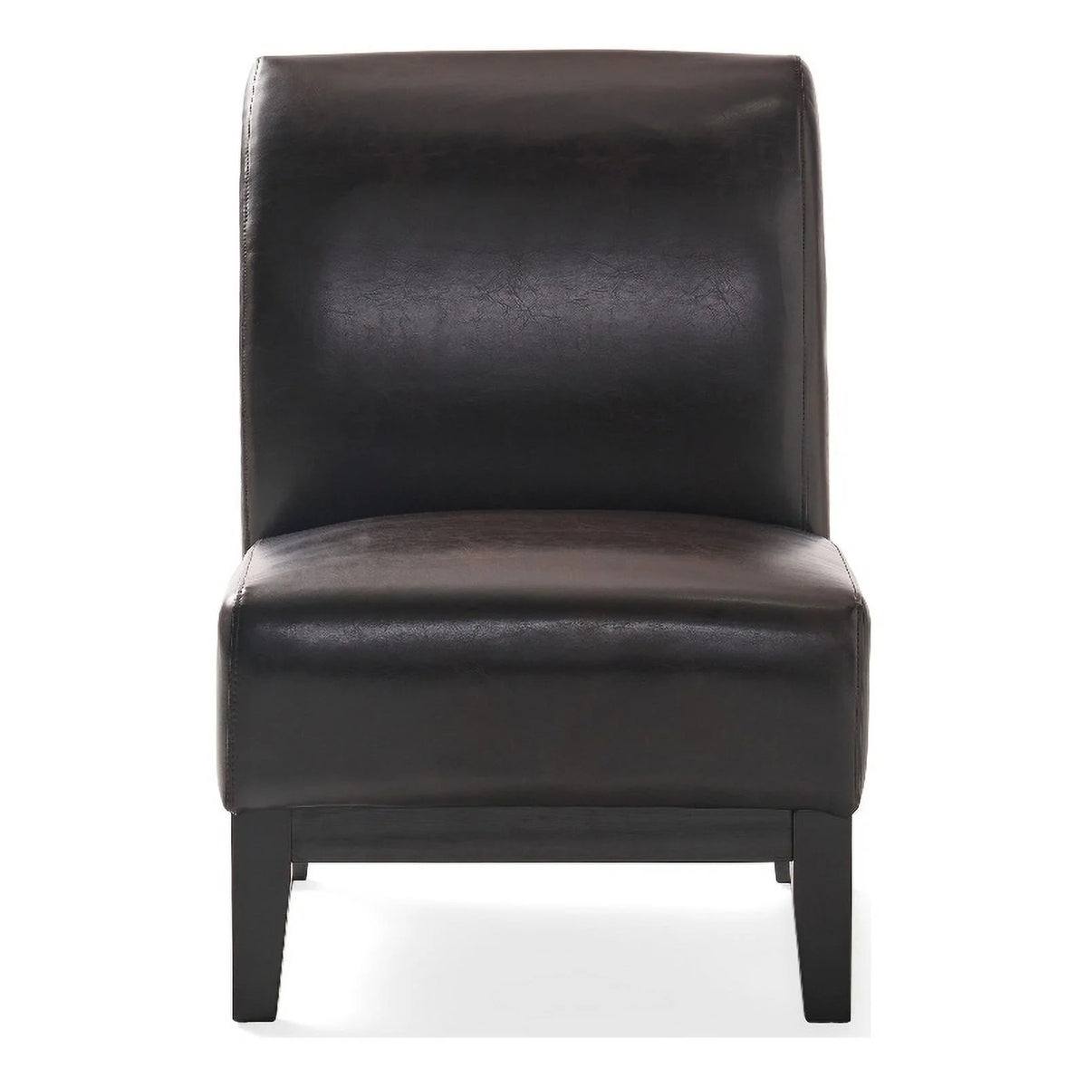 Brown Leather Slipper Chair F63619