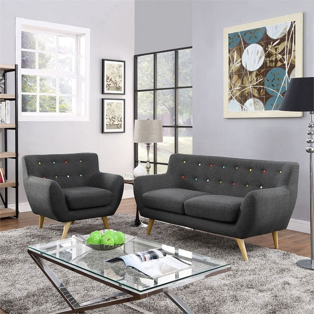 2 Piece Gray Sofa Set S899678