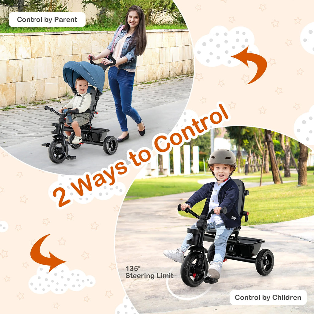 4-in-1 Baby Tricycle Pink T725046