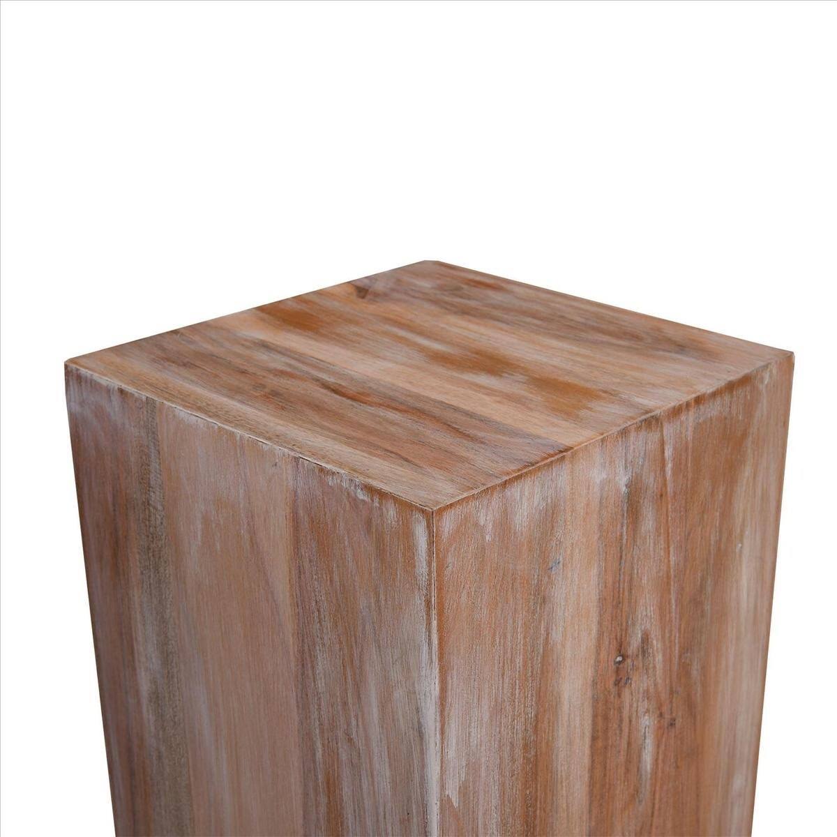 White Square Wooden End Table P4361