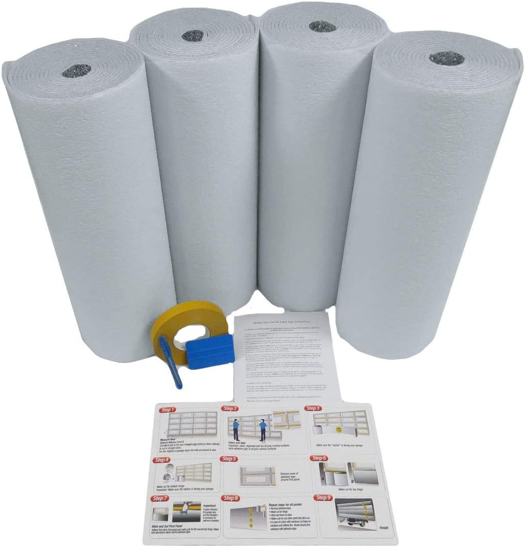 White Reflective Foam Core 2 Car Garage Door Insulation Kit 18FT x 8FT B331952