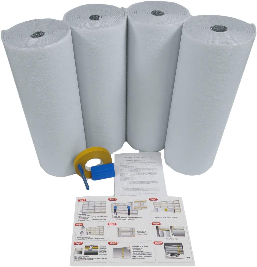 White Reflective Foam Core 2 Car Garage Door Insulation Kit 18FT x 8FT B331952