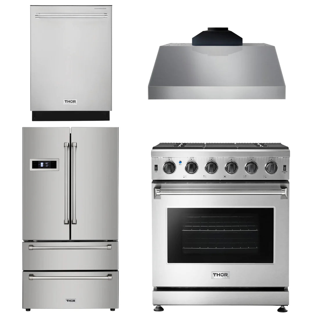 30 Propane Gas Range, Range Hood, Refrigerator, Dishwasher X20489