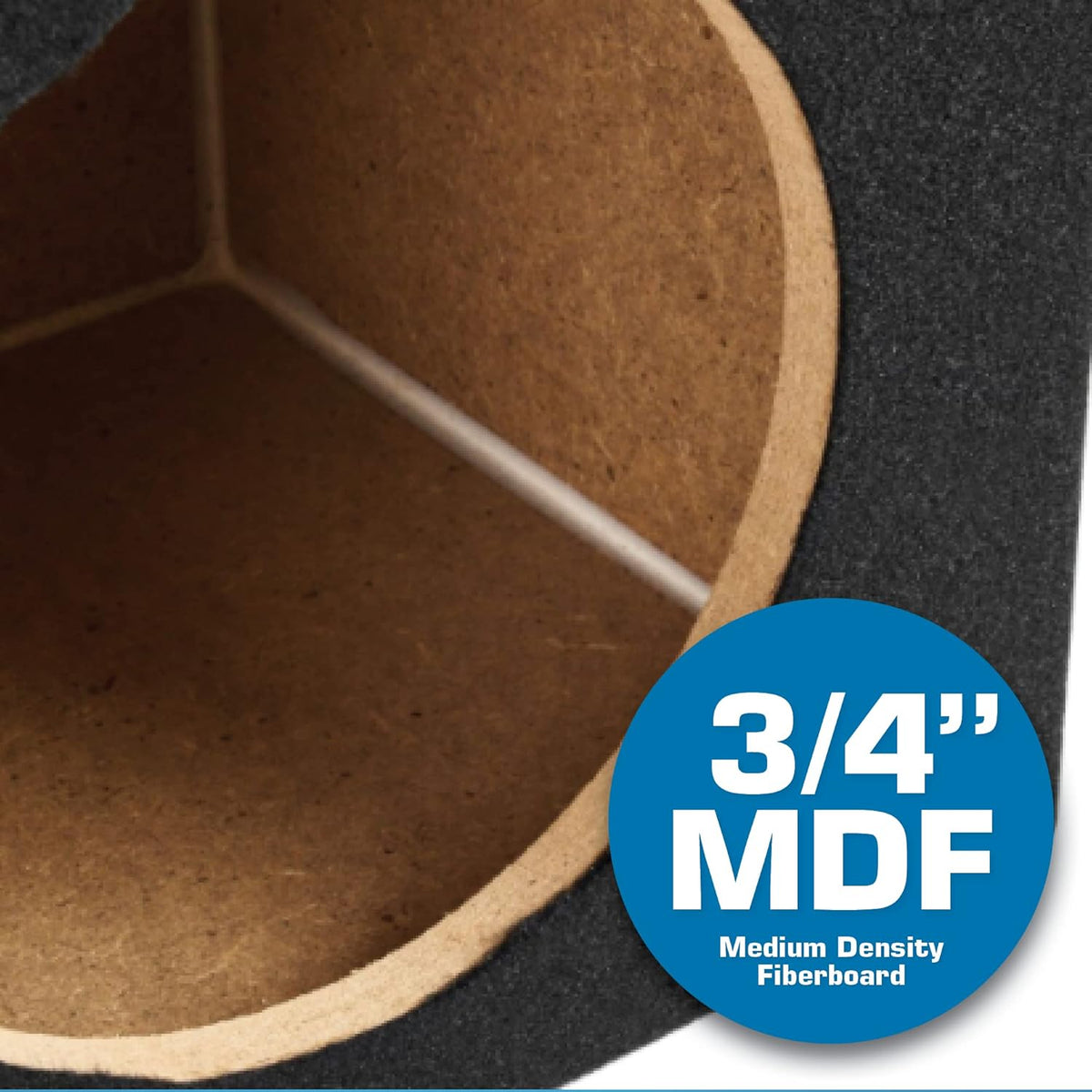 Single 10” Ported MDF Black Carpeted Subwoofer Enclosure, Pack of 2 J61188