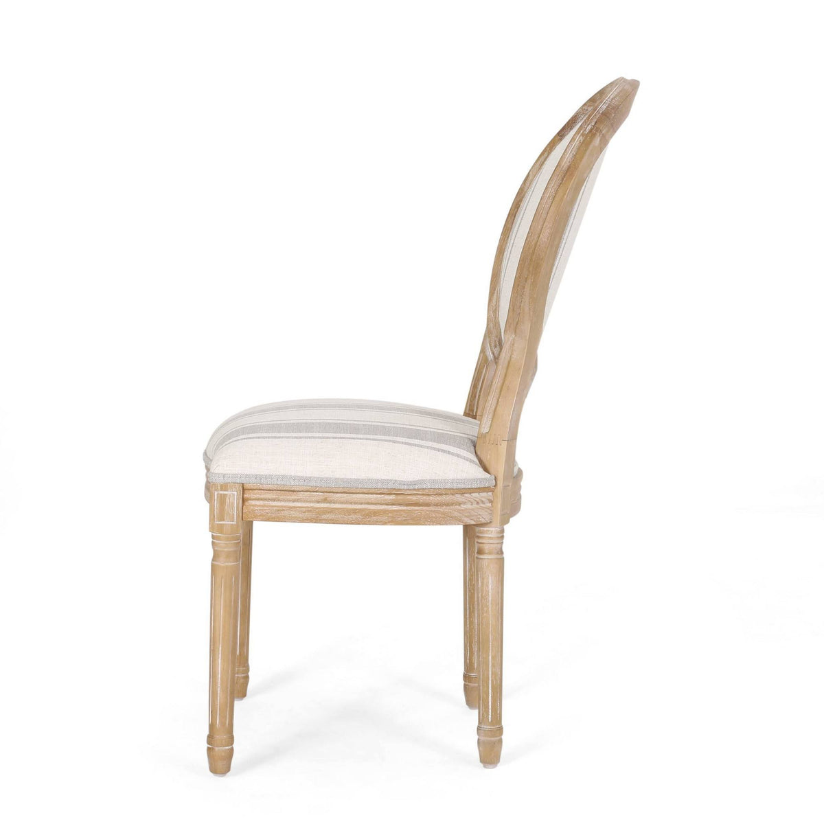 Dining Chair Set of 4 Gray Stripes Light Beige Natural K9404