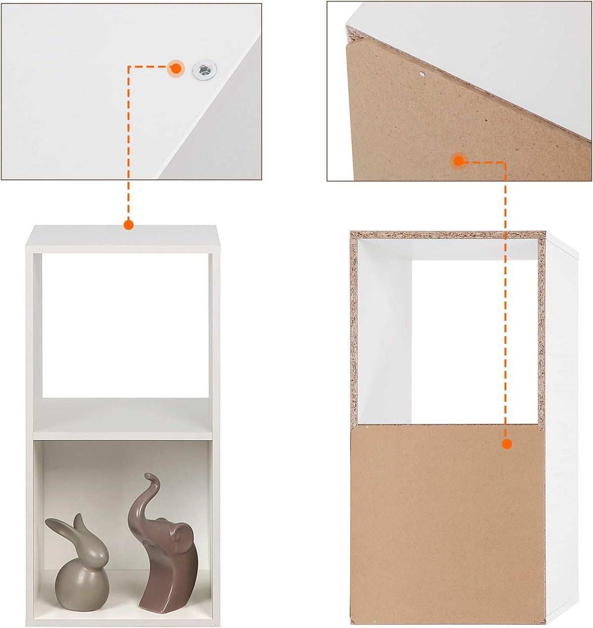 White 6-Cube Wooden Storage Organizer S893193