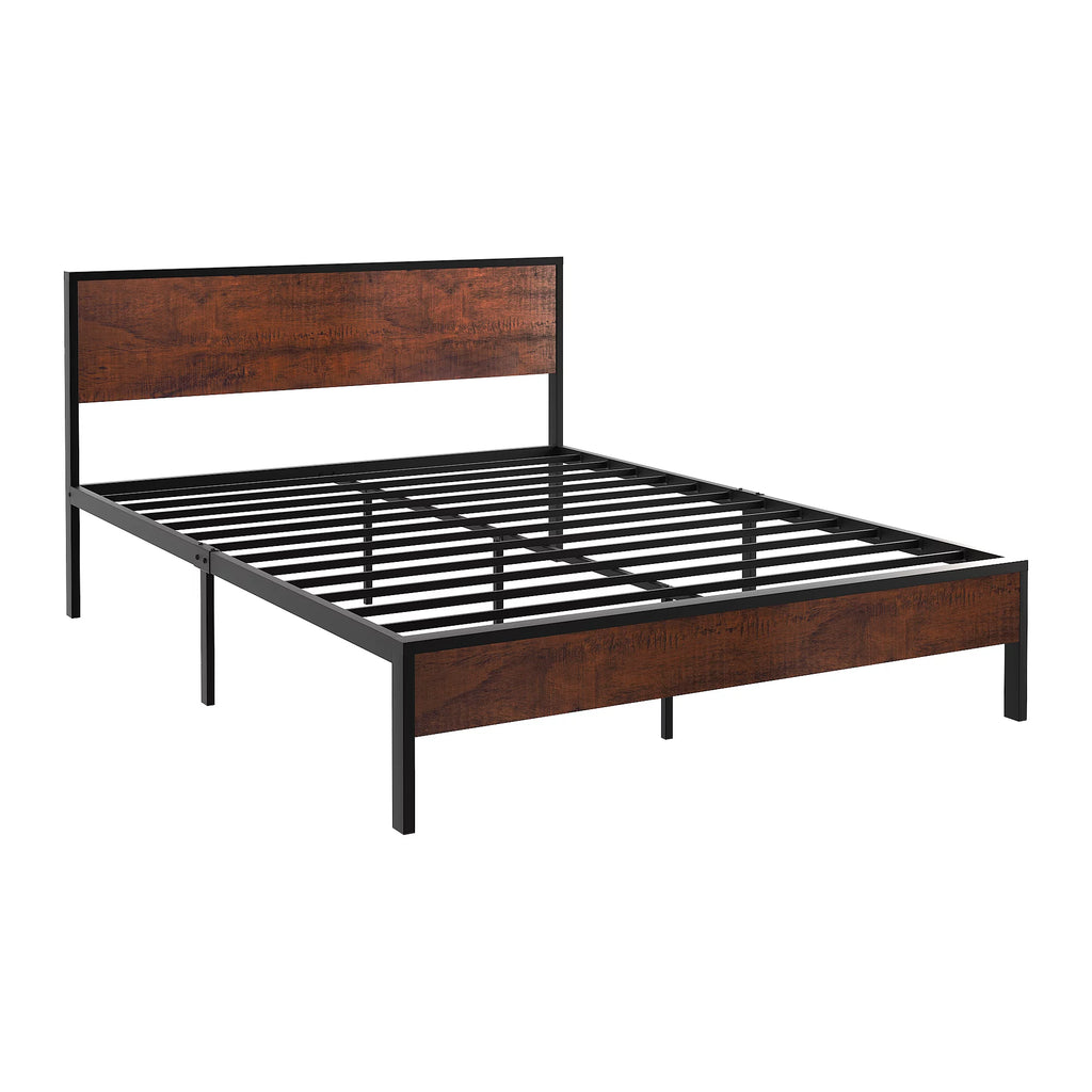 Full Metal Bed Frame with Wood Headboard B988564
