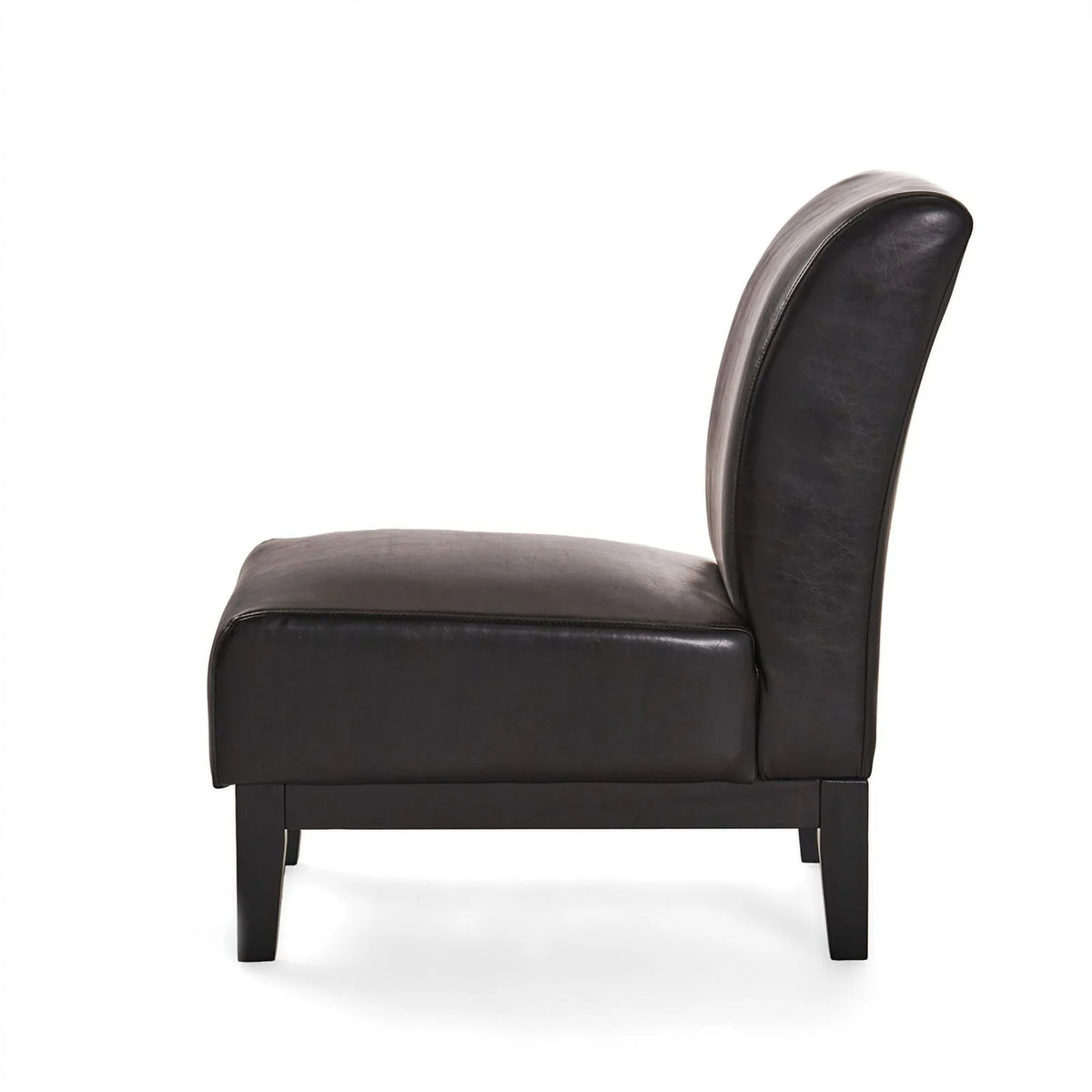 Brown Leather Slipper Chair F63619