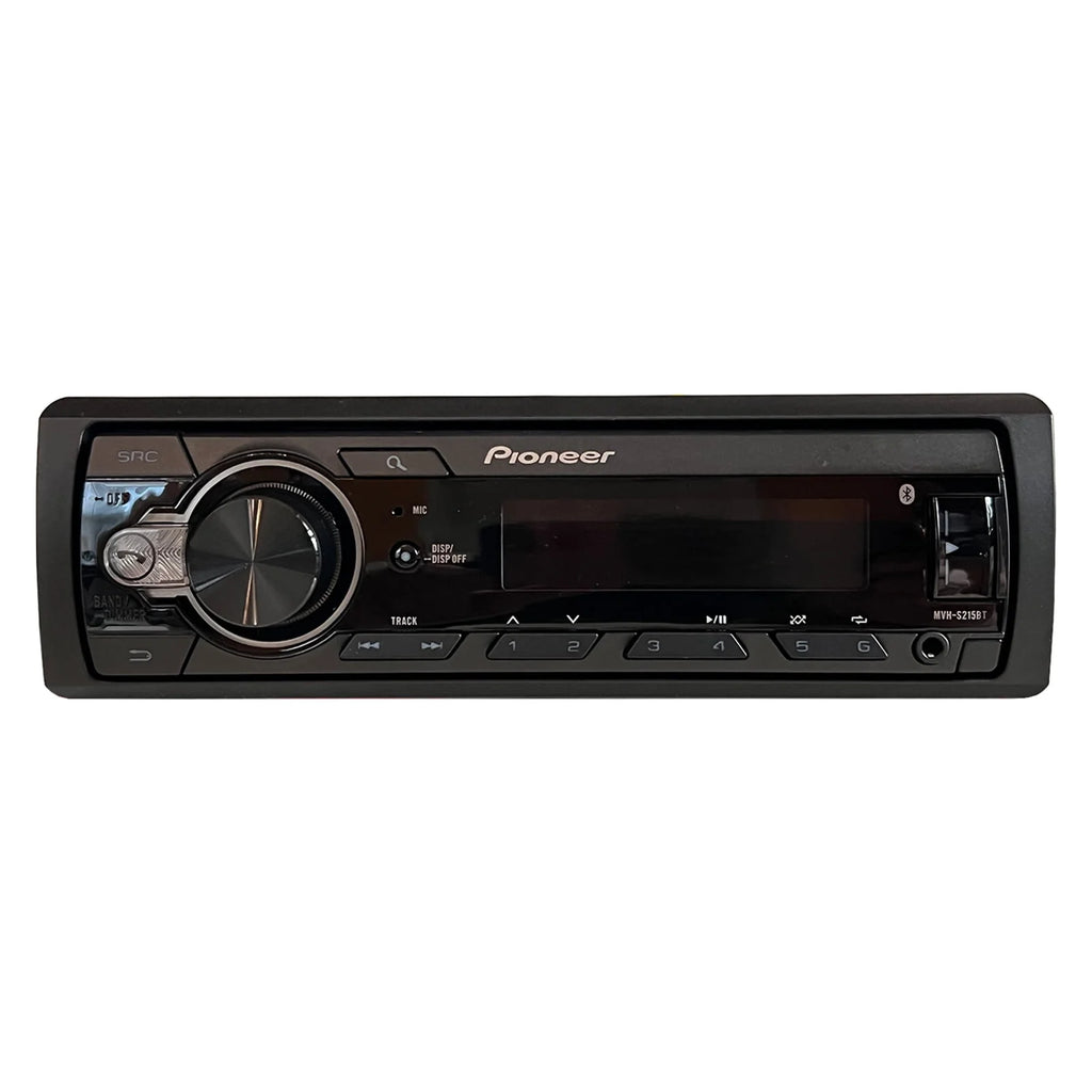 Single DIN Bluetooth USB AUX AM/FM Radio Receiver, 2x 6.5 120W Marine Speakers, Stereo Install Kit, Speaker Adapters M5498